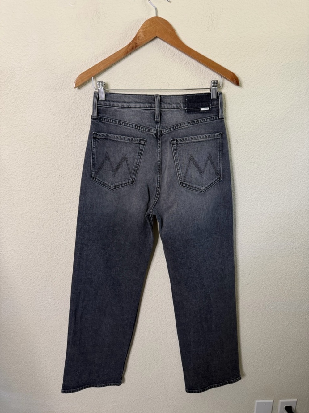 MOTHER Superior The Rambler Zip Flood Outta Sight Jeans In Charcoal Womens 27 - Picture 8 of 12